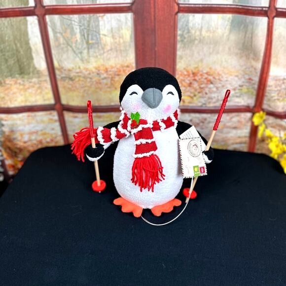 Santa's Workshop 11" Skiing Penguin Light-Up Plush Holiday Decor - Picture 2 of 8